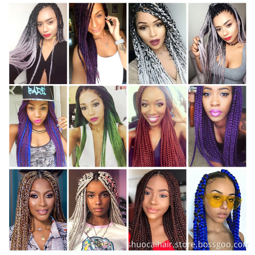 Pre-stretched 36 Inch Braiding Hair Extensions Easy Crochet Braid Hair Bundle Yaki Straight Ombre Synthetic Box Afro Braids